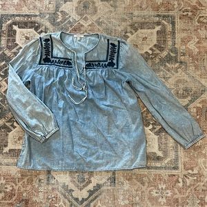 Denim long sleeve top